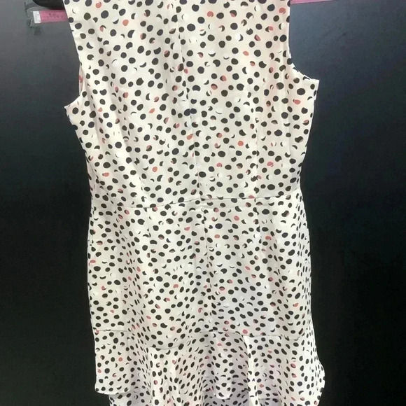 Ann Taylor Mini Dress,Tiered Ruffle Hem,V-Neck zipper back,Polka Dot,Lined,light - Picture 6 of 11